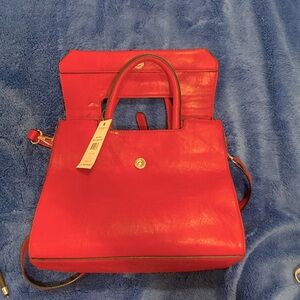 BCBGeneration Red “Noelle Satchel”